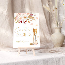 Póster Elegantes tarjetas y regalos florales de Perlas y