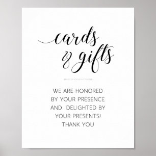 Póster Elegantes tarjetas y regalos Mesa Boda Rótulo