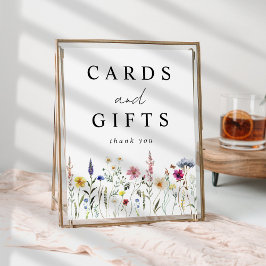 Póster Elegantes tarjetas y regalos para prados de flores