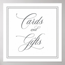 Póster Elegantes tarjetas y regalos Rótulo Boda
