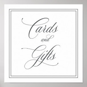 Póster Elegantes tarjetas y regalos Rótulo Boda