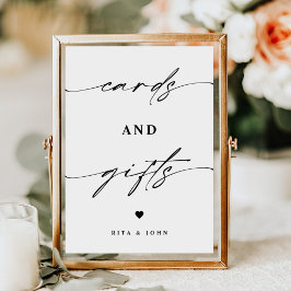 Póster Elegantes tarjetas y Rótulo de mesa Boda de regalo