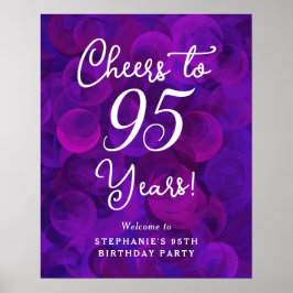 Póster Elegantes vítores morados a 95 años 95 cumpleaños