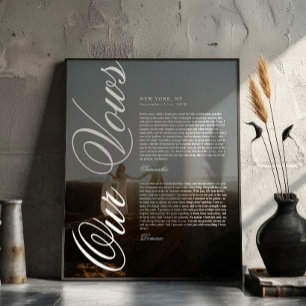 Póster Elegantes votos de boda con letra moderna y foto