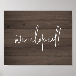 Póster Elegimos Guión Rústico Faux Wood Elopement
