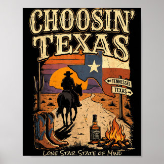 Póster Elegir Texas Mentalidad del Estado de la Estrella 
