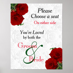 Póster Elegir un asiento - Boda de la Rosa Roja Profunda