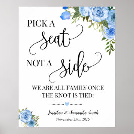 Póster Elegir un asiento no un Boda lateral Ceremonia sig