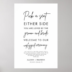 Póster Elegir un asiento, no un Boda lateral, Rótulo de c