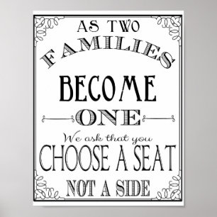 Póster Elegir un asiento no un poster boda lateral