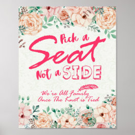 Póster Elegir Un Asiento No Un Poster De Rótulo Del Boda 