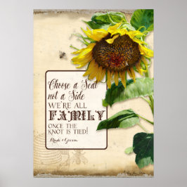 Póster Elegir un asiento no un Rótulo Boda de la familia 