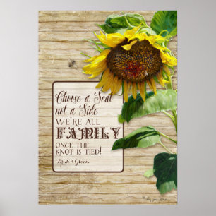Póster Elegir un asiento no un Rótulo Boda de la familia