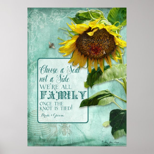Póster Elegir un asiento no un Rótulo Boda de la familia  (Frente)