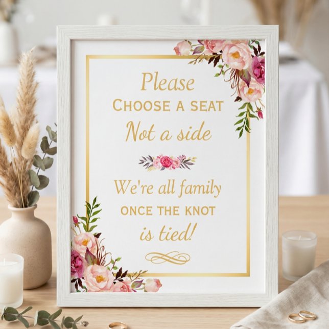Póster Elegir un asiento no un Rótulo Boda de Moda floral (Subido por el creador)