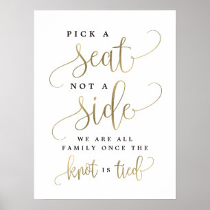 Póster Elegir Un Asiento No Un Rótulo Boda Lateral - Tama
