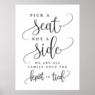 Póster Elegir Un Asiento No Un Rótulo Boda Lateral - Tama
