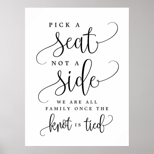 Póster Elegir Un Asiento No Un Rótulo Boda Lateral - Tama (Frente)