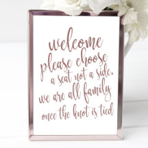 Elegir un Rótulo de Boda de Rosa de asientos Purpu