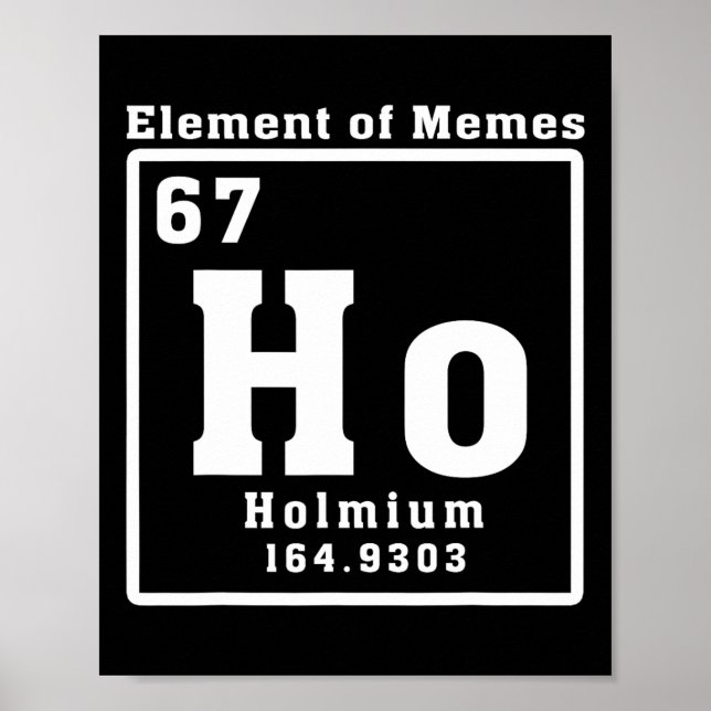 Póster Element Of Memes Ho Holmium 67 Funny Science  (Frente)