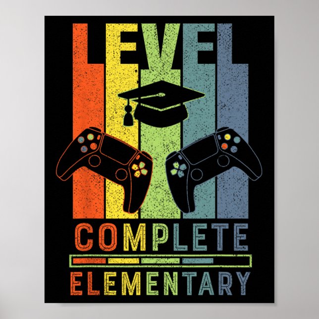 Póster Elementary Level Complete Graduation Cl 2025 Gamer (Frente)