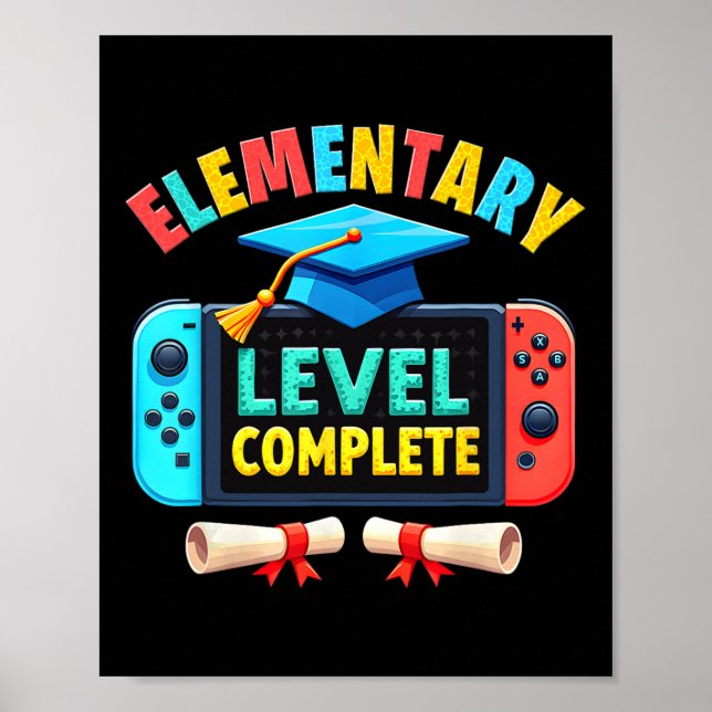 Póster Elementary Level Complete Graduation Cl 2025 Gamer (Frente)