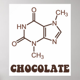 Póster Elemento de chocolate científico Teobromina Molécu
