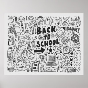 Póster elemento de la escuela de dibujo manual
