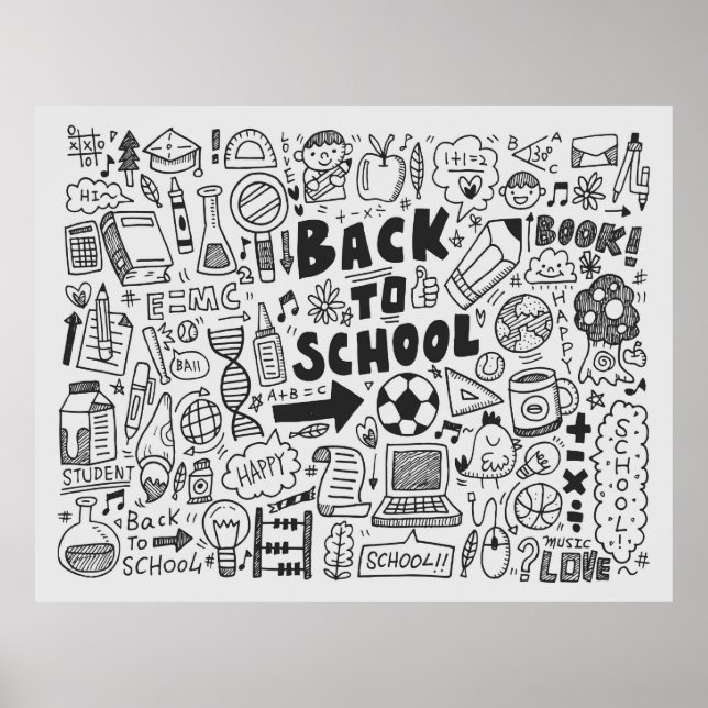 Póster elemento de la escuela de dibujo manual (Frente)