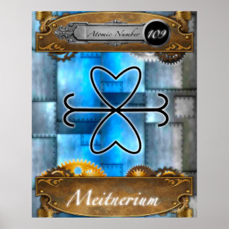 Póster Elemento periódico Meitnerium Atomic #109 Poster