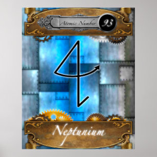 Póster Elemento periódico Neptunium Atomic #93 Poster
