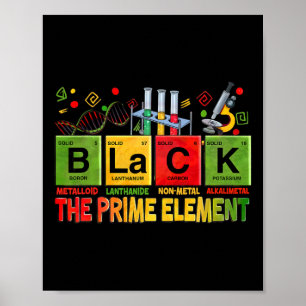 Póster Elemento primo negro Mes de la historia negra Tabl