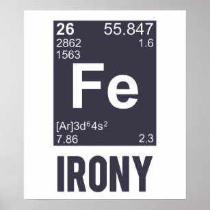 Póster Elemento químico irónico Ironía FE