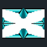 Póster Elementos Art Deco en Poster verde verde azulado<br><div class="desc">Un estilo Art Deco clásico creado en verde verde azulado. El estilo art decó se popularizó durante los años 20 y 30.</div>