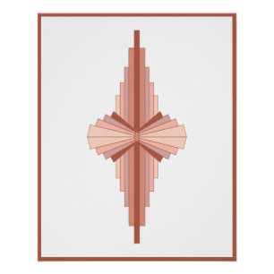Póster Elementos Art Decó en una paleta de oro rosa