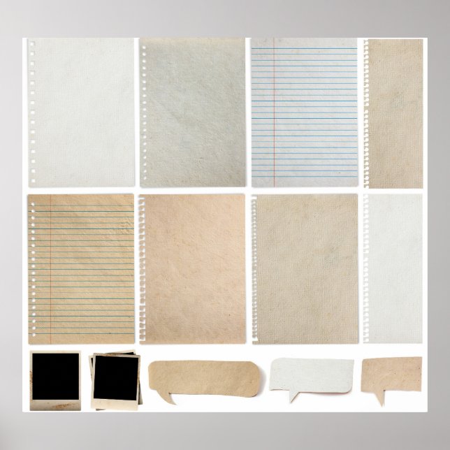 Póster Elementos de diseño de fondo de texturas de papel (Frente)