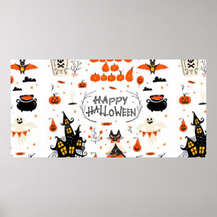 Póster Elementos de diseño de Halloween. Clases de Hallow
