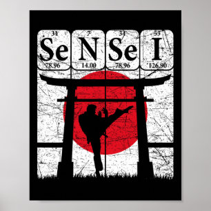 Póster Elementos de la tabla periódica de Sensei Artes Ma