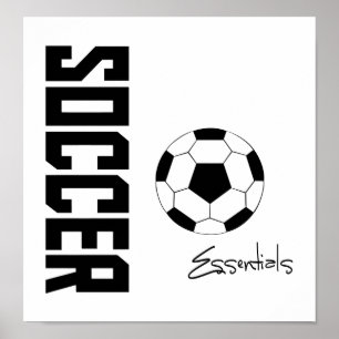 Póster Elementos esenciales de fútbol (negro)