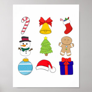 Póster Elementos navidades
