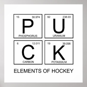 Póster Elementos PUCK De La Mesa Periódica De Hockey