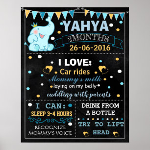 Póster Elephant Baby poster mensual de carteles de timbre