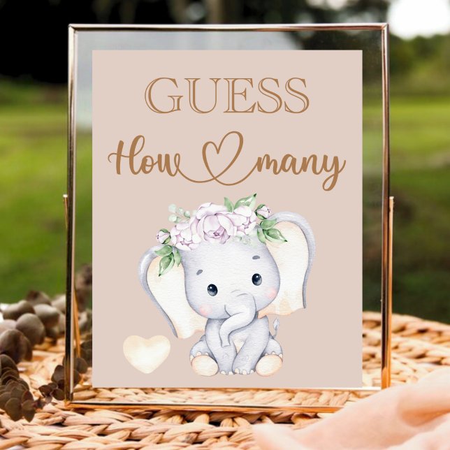 Póster Elephant Baby Shower adivina cuántos (Subido por el creador)