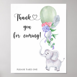 Póster Elephant & Balloon \ Gracias por venir