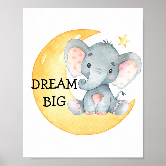 Póster Elephant Cute Quote Nursera Imprimir Poster de beb (Frente)