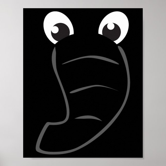 Póster Elephant Face Cute Kids Costueen Animal G (Frente)