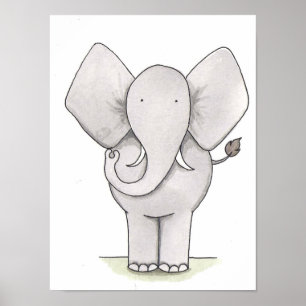 Póster Elephant Nursery Art