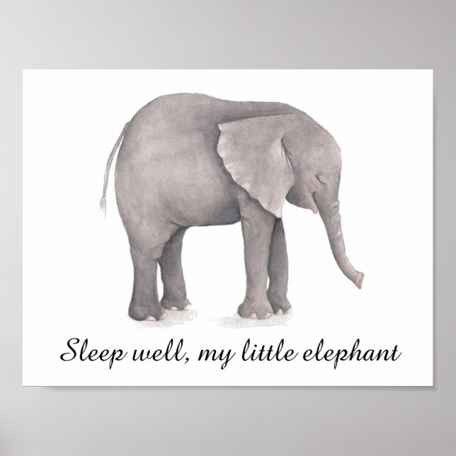 Póster Elephant Nursery Decour Baby's Room Wall Art Poste (Frente)