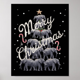 Póster Elephant Xmas Tree Elephant Christmas Tree Marry C