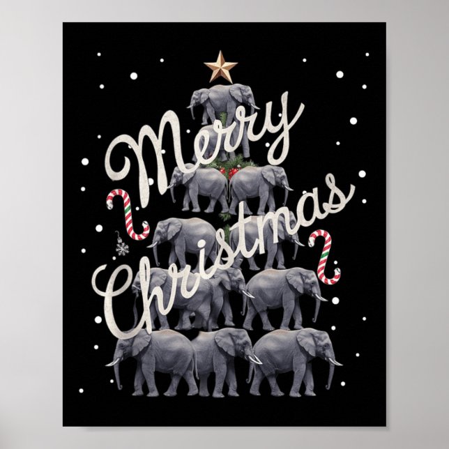 Póster Elephant Xmas Tree Elephant Christmas Tree Marry C (Frente)